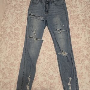 Hollister Light Blue Distressed Skinny Jeans